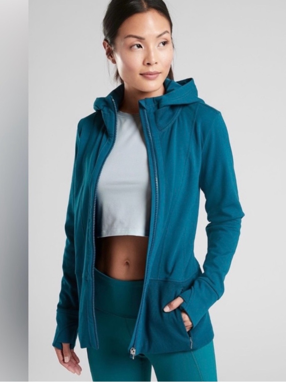 Athleta fitted Victory Hooded Zip-Up Jacket